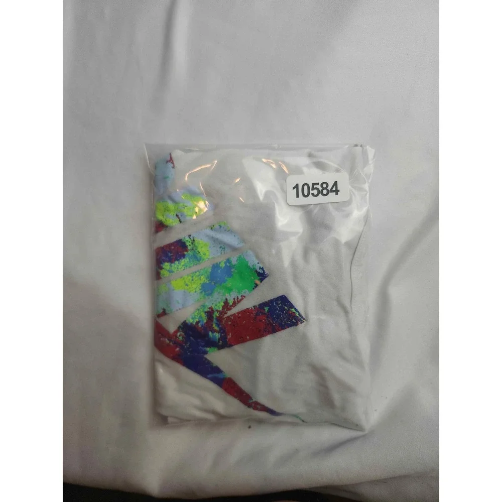 Nike Dri-FIT Womens Run Graphic Racerback Tank Top White Multi Color Size M